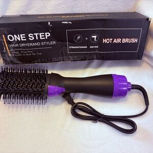 One Step Hair Dryer and Styler - Black and Purple